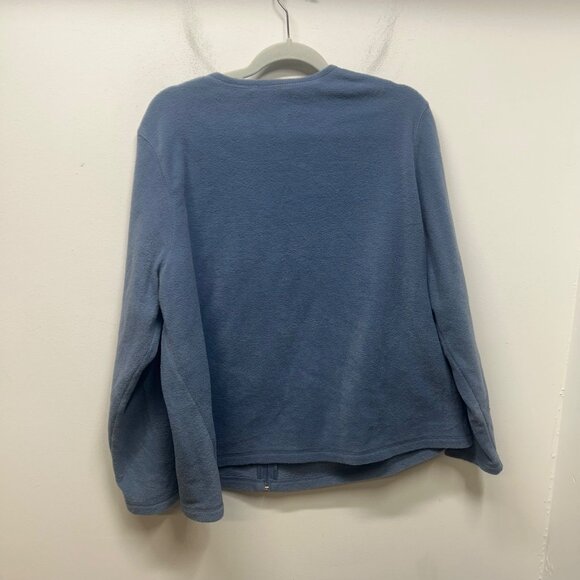 Croft & Barrow snowflake blue winter zip up sweater 1x - Picture 4 of 7
